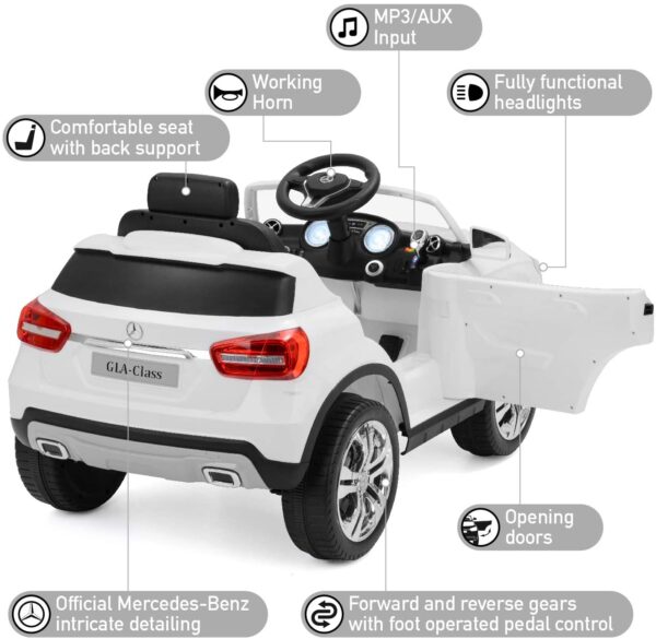 Toy Land Official Licensed Mercedes Benz Kids Electric Ride On Car for Kids-653R-White