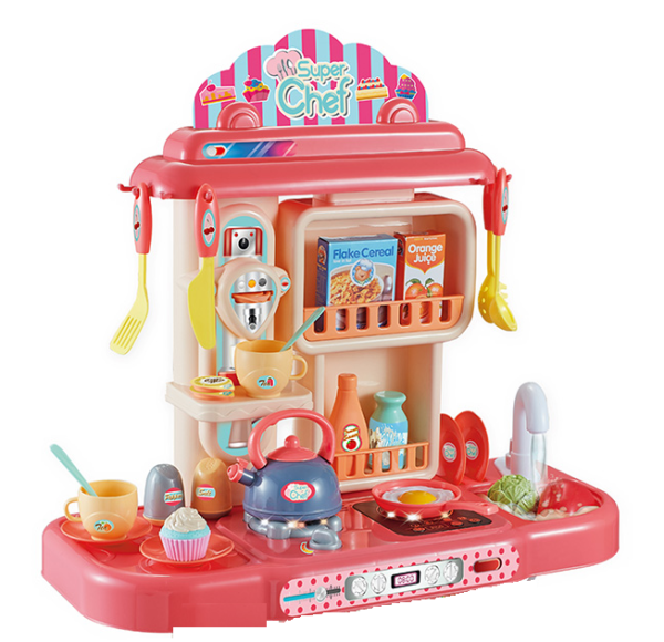 Toy Land Super Chef Kitchen Pretend Play Set With Light and Sound.Full Set Realistic Accessories