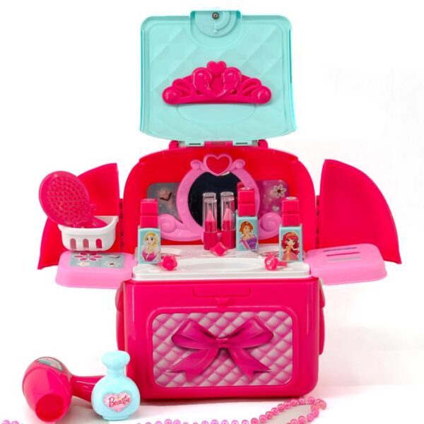 Toy Land Pretend Play Beauty Fashion Make Up  Set, Little Princess Play Set in Two in One.Back Bag Play Set.