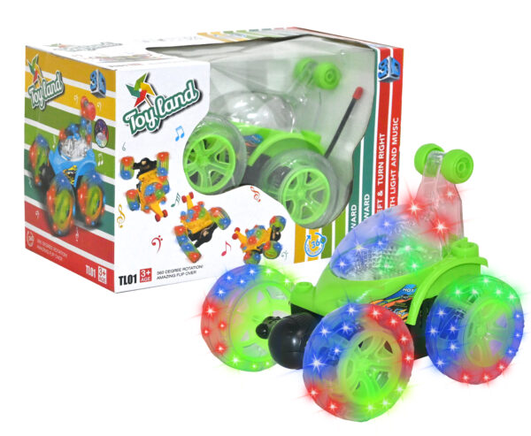 Remote Control Rechargeable Acrobatic 360 Degree Twisting Stunt Car with Music & Lights