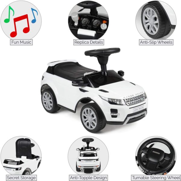 Toy Land Officially Licensed Range Rover Ride on Push Car for Toddlers with Music,White
