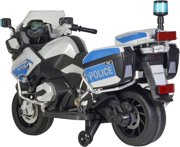 Toy Land BMW Official Licensed Balanced Electric Ride on Police Bike for Kids-BMW R-1200RT-P-Silver
