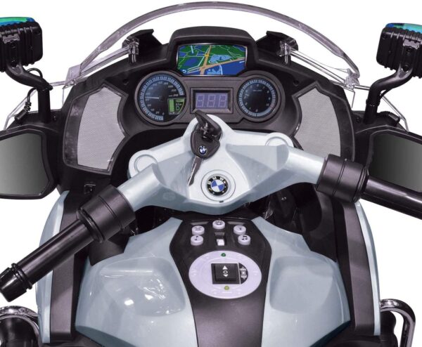 Toy Land BMW Official Licensed Balanced Electric Ride on Police Bike for Kids-BMW R-1200RT-P-Silver