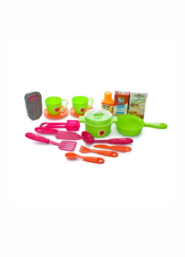 Toy Land Suitcase Kitchen Take Away Pretend Play Set Over 18 Pcs Accessories Carry And Change Freely With Light And Sound Function.
