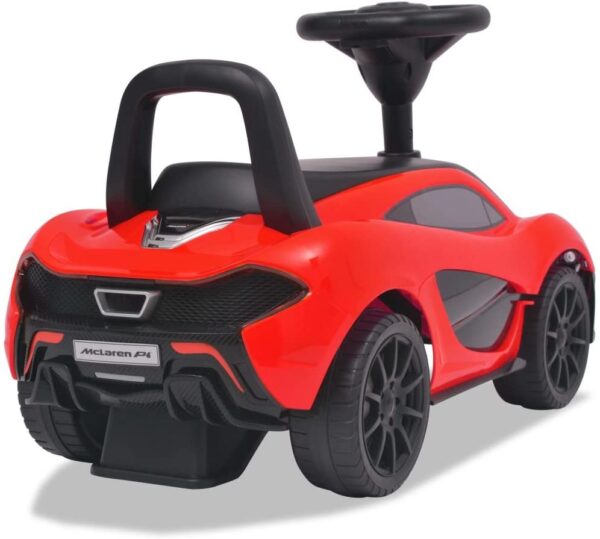 Toy Land McLaren Official Licensed Foot to Floor Ride on Push Car with Leather Seat for Kids-Red