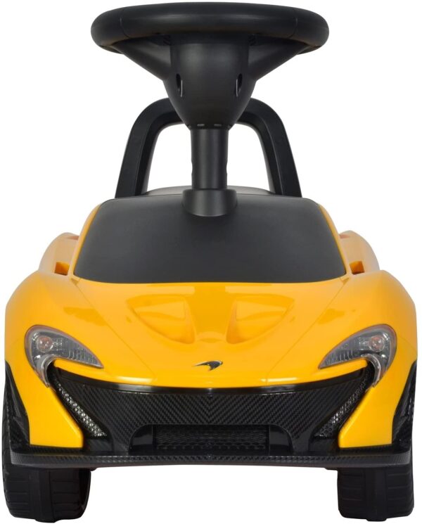 Toy Land McLaren Official Licensed Foot to Floor Ride on Push Car with Leather Seat for Kids-Yellow