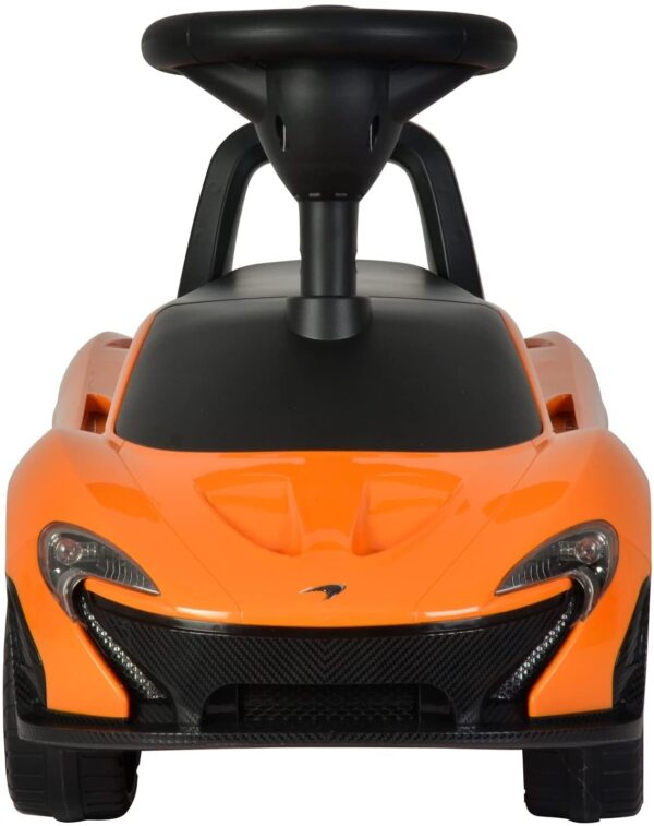Toy Land McLaren Official Licensed Foot to Floor Ride on Push Car with Leather Seat for Kids-Orange