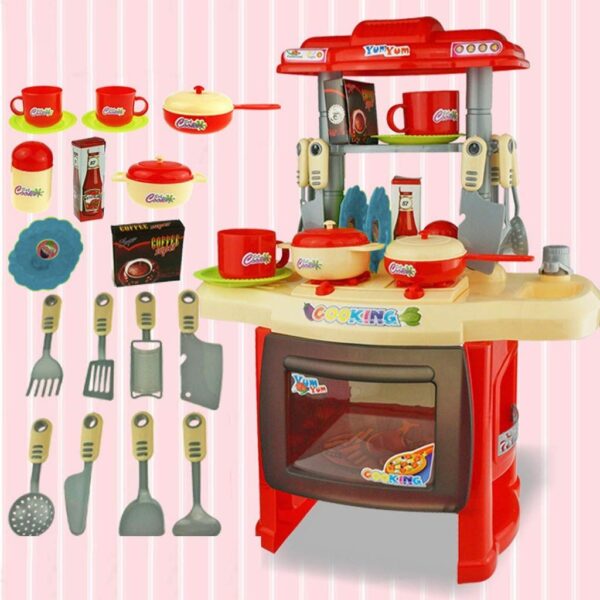 Toy Land  Interesting Pretend Play Kitchen Set Children's Home Cooking Tableware-Assorted Color