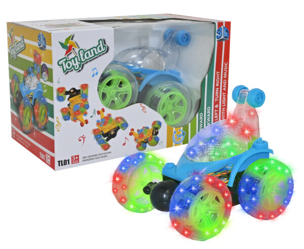 Remote Control Rechargeable Acrobatic 360 Degree Twisting Stunt Car with Music & Lights